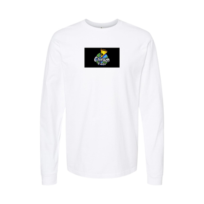 Men's Cartoon Pizza Logo Long Sleeve T-Shirt