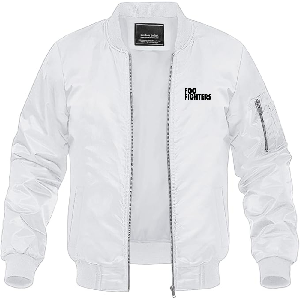 Men's Foo Fighters Logo Lightweight Bomber Jacket Windbreaker Softshell Varsity Jacket Coat