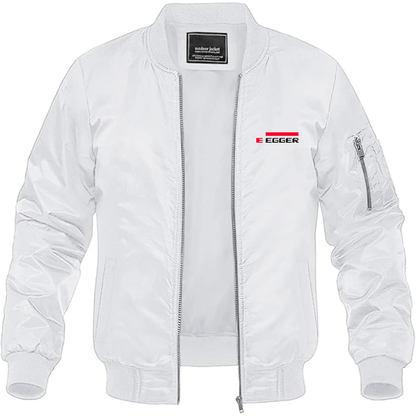 Men's Egger Logo Lightweight Bomber Jacket Windbreaker Softshell Varsity Jacket Coat