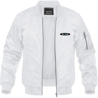 Men's Micromobility Logo Lightweight Bomber Jacket Windbreaker Softshell Varsity Jacket Coat