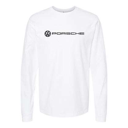 Men's VW Porsche Logo  Cotton Long Sleeve T-Shirt