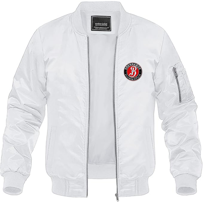 Men's Brennabor Werke Logo Lightweight Bomber Jacket Windbreaker Softshell Varsity Jacket Coat