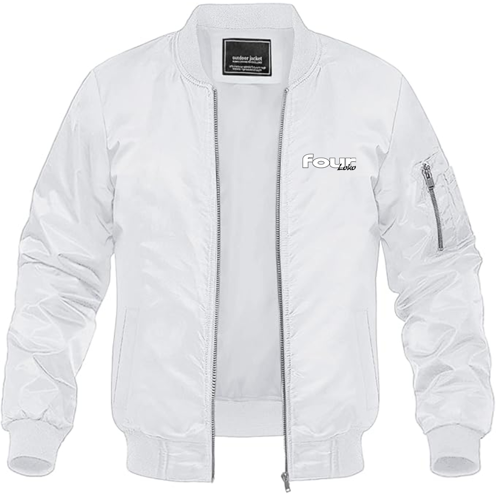 Men's Four Loko Logo Lightweight Bomber Jacket Windbreaker Softshell Varsity Jacket Coat