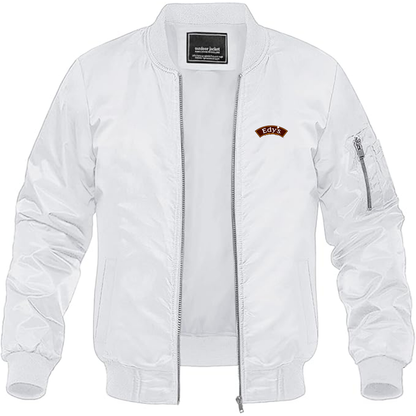 Men's Edys Logo Lightweight Bomber Jacket Windbreaker Softshell Varsity Jacket Coat