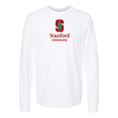 Men's Stanford University Logo  Cotton Long Sleeve T-Shirt