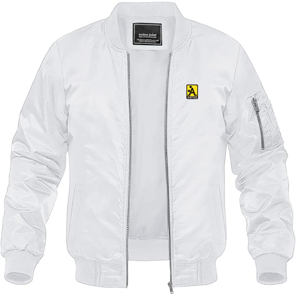 Men's A Style Logo Lightweight Bomber Jacket Windbreaker Softshell Varsity Jacket Coat