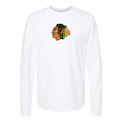 Men's Blackhawks Logo Long Sleeve T-Shirt