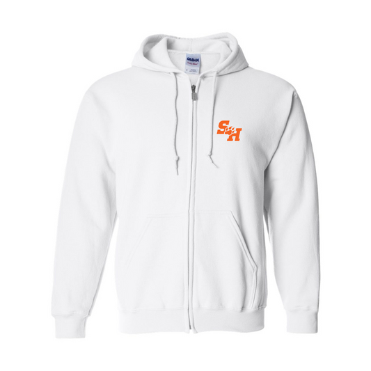 Men's Sam Houston State Bearkats Logo Gildan  Heavy Blend Full Zip Hooded Sweatshirt
