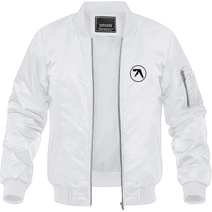 Men's Aphex Twin Logo Lightweight Bomber Jacket Windbreaker Softshell Varsity Jacket Coat