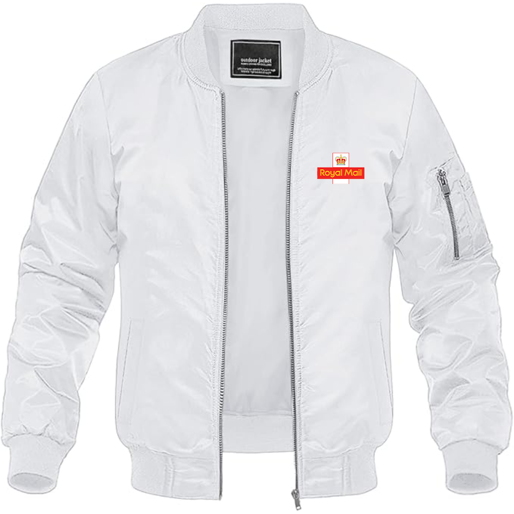 Men's  Royal Mail   Logo Lightweight Bomber Jacket Windbreaker Softshell Varsity Jacket Coat