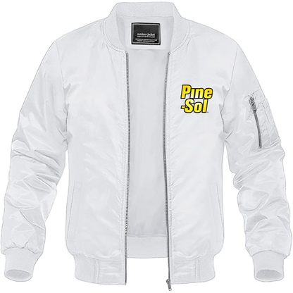 Men's Pine Sol Logo Lightweight Bomber Jacket Windbreaker Softshell Varsity Jacket Coat (Copy)