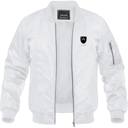 Men's Apollo Logo Lightweight Bomber Jacket Windbreaker Softshell Varsity Jacket Coat