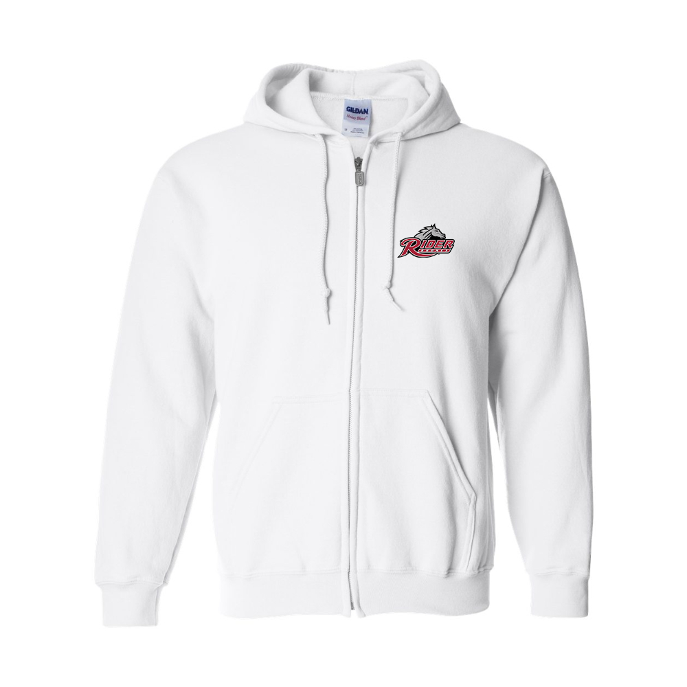 Men's Rider Broncs Logo Gildan  Heavy Blend Full Zip Hooded Sweatshirt