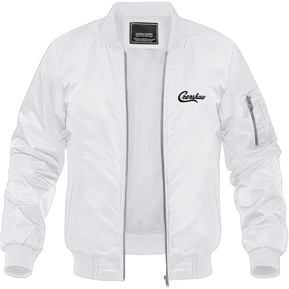 Men's Crenshaw Logo Lightweight Bomber Jacket Windbreaker Softshell Varsity Jacket Coat