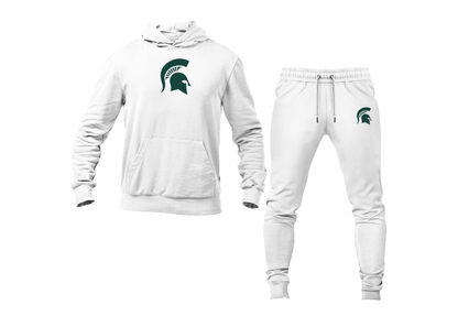 Men's Michigan State Spartans Logo Hoodie Joggers Set