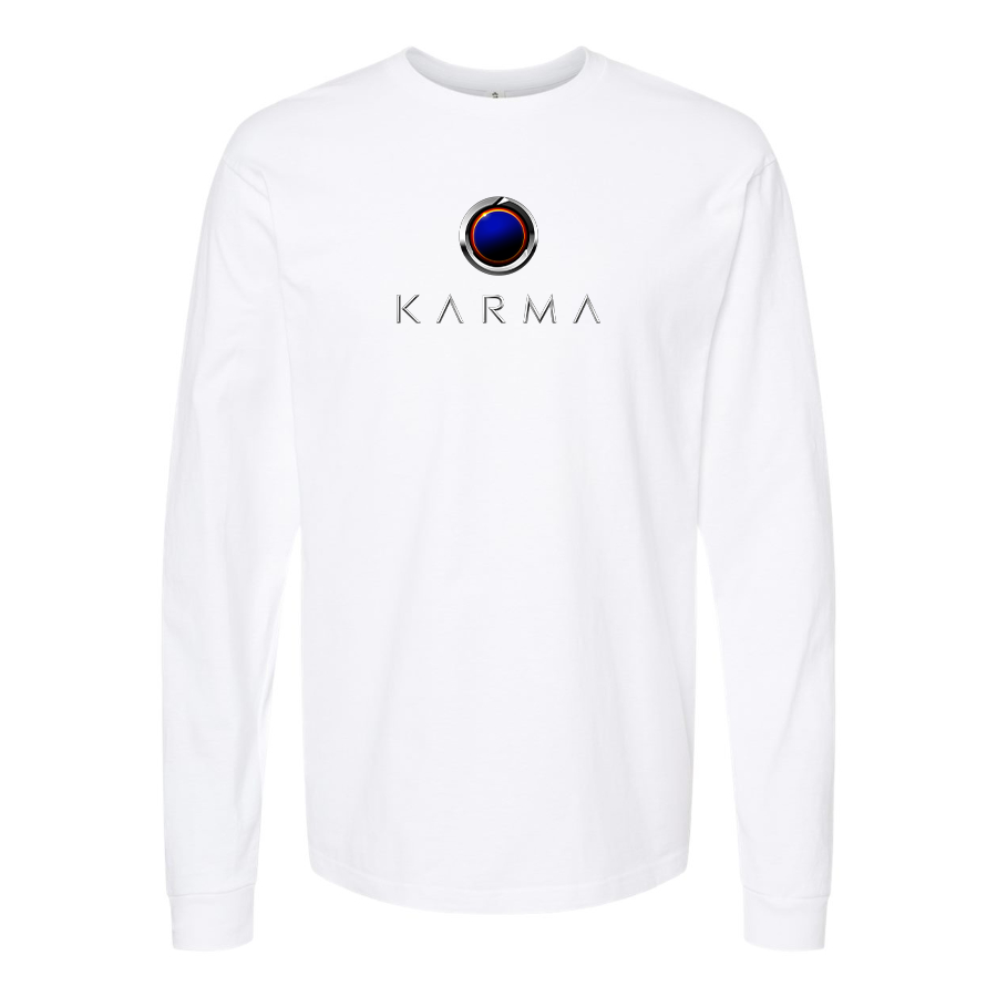 Men's Karma  Logo Cotton Long Sleeve T-Shirt