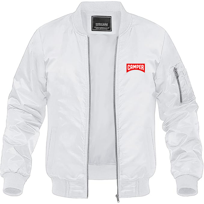 Men's Camper Logo Lightweight Bomber Jacket Windbreaker Softshell Varsity Jacket Coat