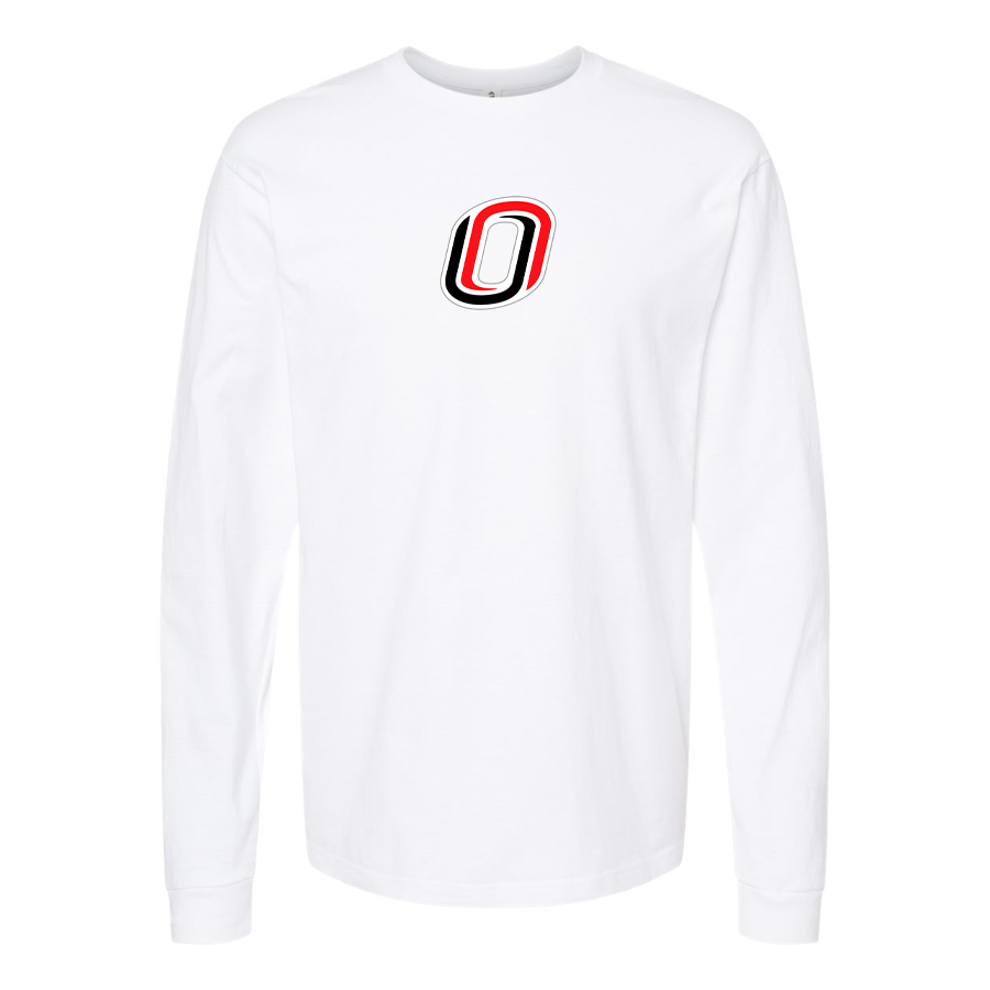 Men's Nebraska Omaha Mavericks Logo  Cotton Long Sleeve T-Shirt