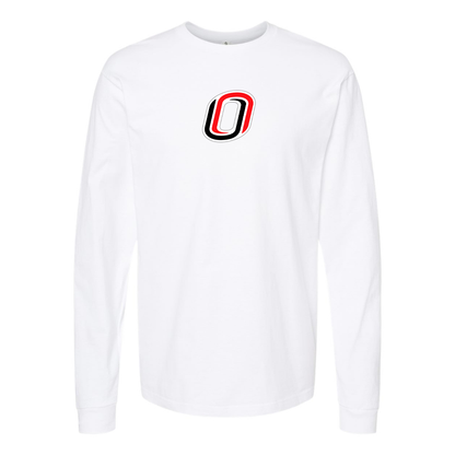 Men's Nebraska Omaha Mavericks Logo  Cotton Long Sleeve T-Shirt