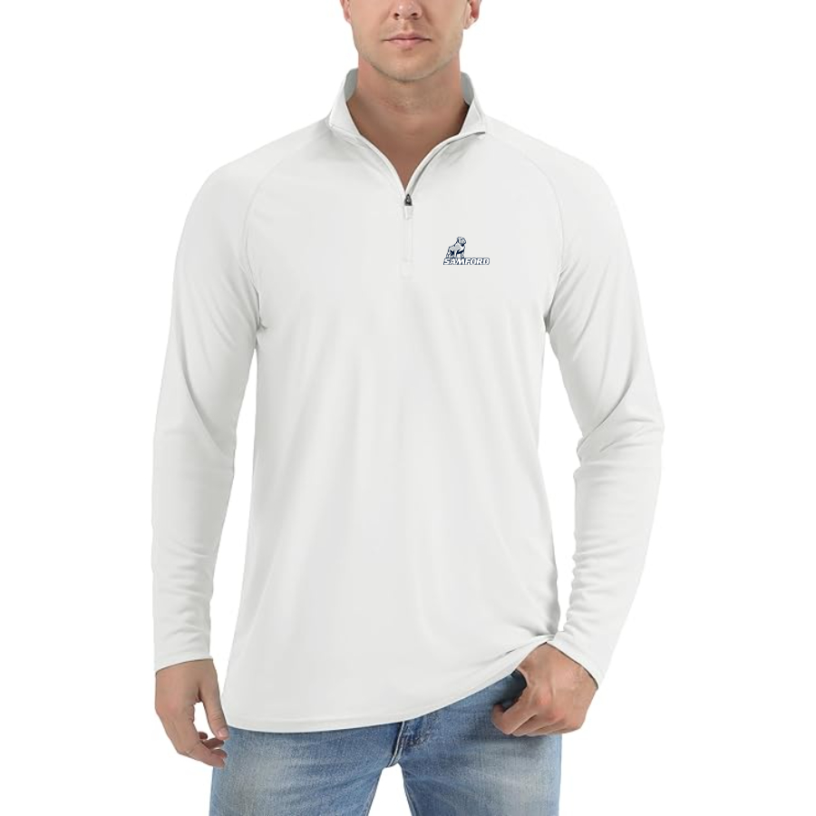 Men's Samford Bulldogs Logo Lightweight Quarter-Zip Athletic Shirt Long Sleeve Performance Wear
