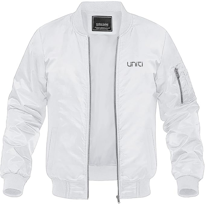 Men's Uniti Logo Lightweight Bomber Jacket Windbreaker Softshell Varsity Jacket Coat