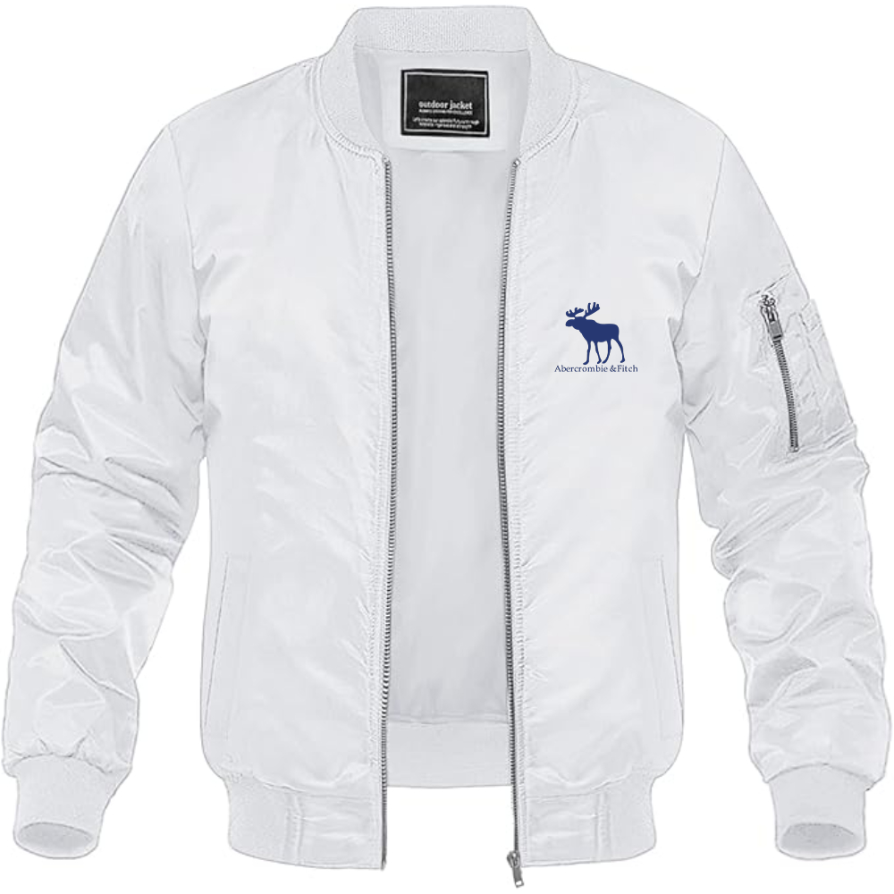 Men's Abercrombie & Fitch Moose Logo Lightweight Bomber Jacket Windbreaker Softshell Varsity Jacket Coat