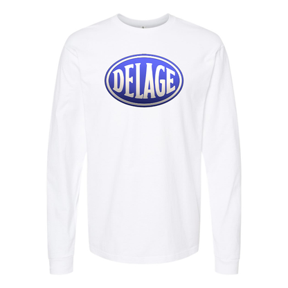 Men's Delage  Logo Cotton Long Sleeve T-Shirt