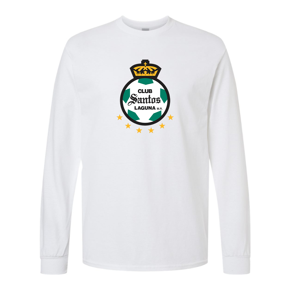 Men's Santos Laguna Soccer Gildan Heavy Cotton Long Sleeve T-Shirt