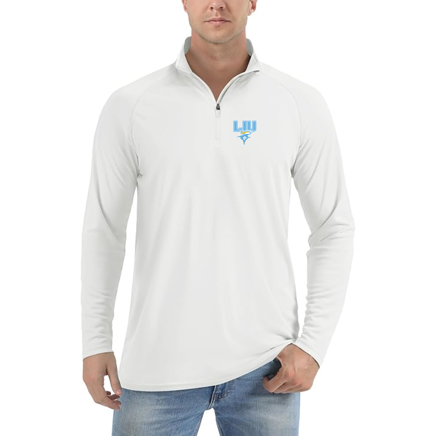 Men's LIU Brooklyn Blackbirds Logo Lightweight Quarter-Zip Athletic Shirt Long Sleeve Performance Wear