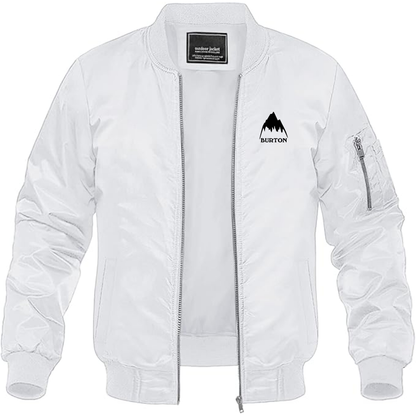 Men's Burton Mountain Lightweight Bomber Jacket Windbreaker Softshell Varsity Jacket Coat
