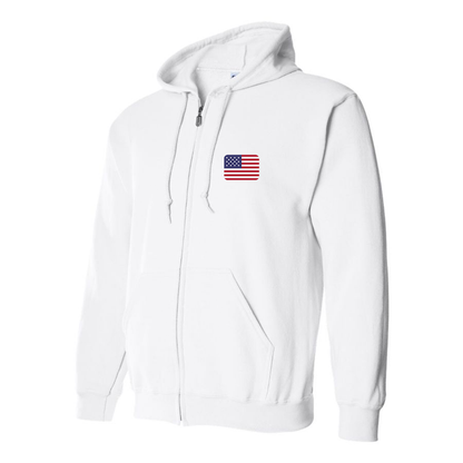 Men's American-Flag-Emoji Zipper Hoodie