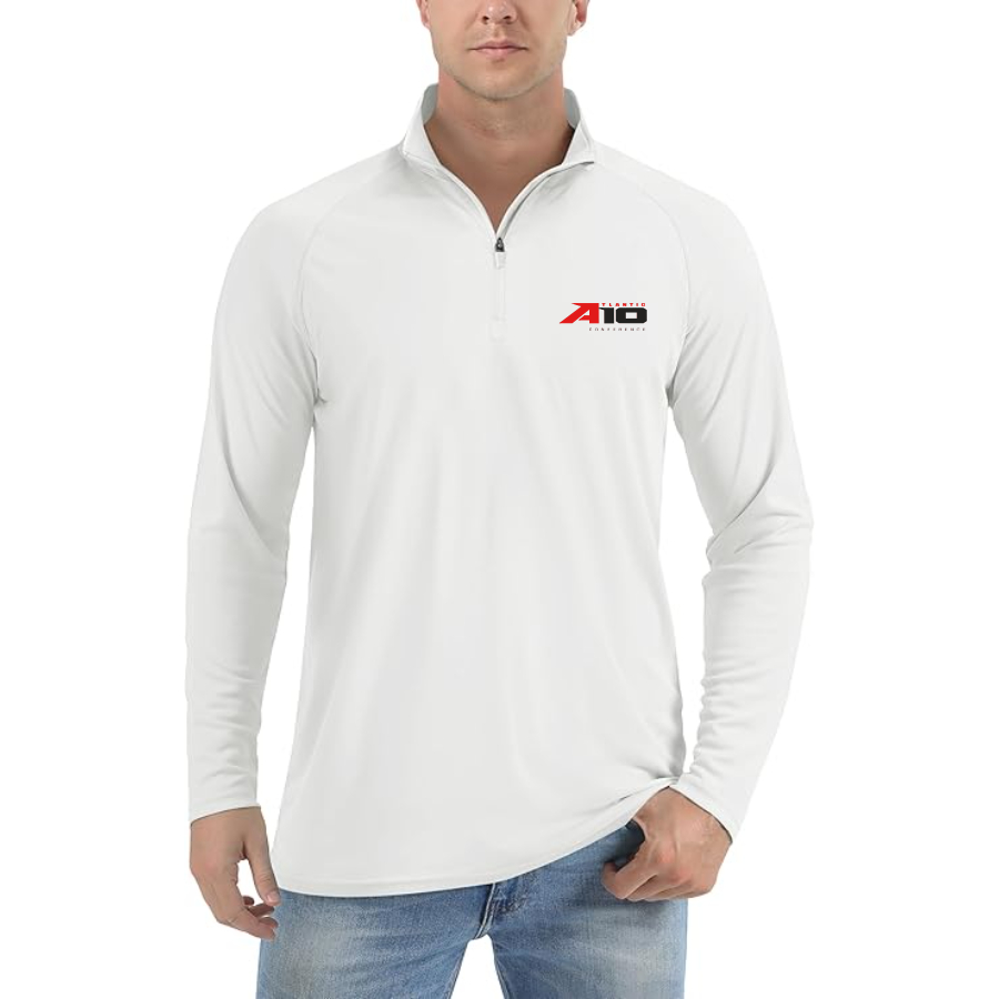 Men's Atlantic 10 Conference  Lightweight Quarter-Zip Athletic Shirt Long Sleeve Performance Wear