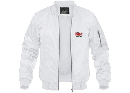 Men's The Habit Burger Grill Lightweight Bomber Jacket Windbreaker Softshell Varsity Jacket Coat