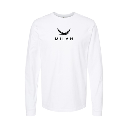 Men's Milan Red Logo Long Sleeve T-Shirt