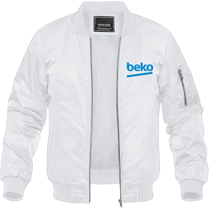 Men's Beko Logo Lightweight Bomber Jacket Windbreaker Softshell Varsity Jacket Coat