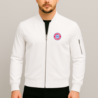 Men's F.C. Bayern Munchen Soccer Lightweight Bomber Jacket - White