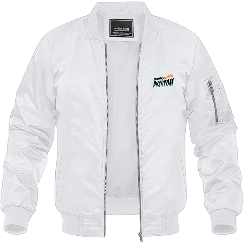 Men's Danny Phantom Logo Lightweight Bomber Jacket Windbreaker Softshell Varsity Jacket Coat