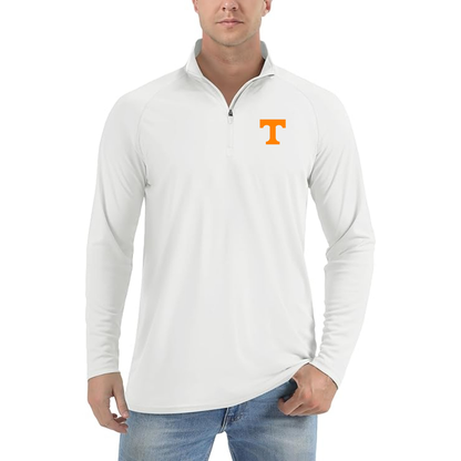 Men's Tennessee Volunteers Lightweight Quarter-Zip Athletic Shirt Long Sleeve Performance - White