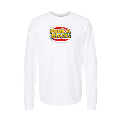Youth Peek A Blocks Logo Cotton Long Sleeve T-Shirt