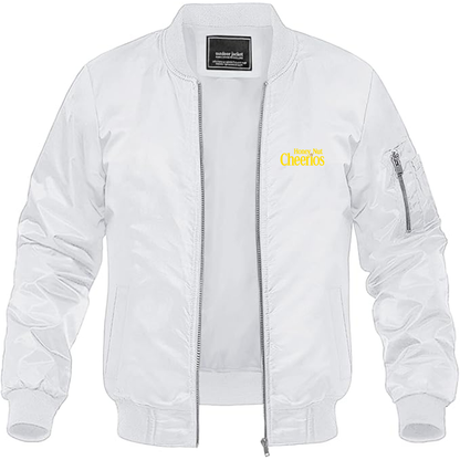 Men's Honey Nut Cheerios Logo Lightweight Bomber Jacket Windbreaker Softshell Varsity Jacket Coat