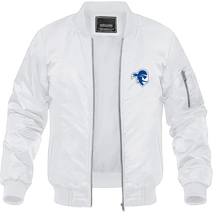 Men's Seton Hall Pirates Logo Lightweight Bomber Jacket Windbreaker Softshell Varsity Jacket Coat
