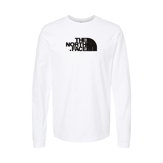 Youth The North Face Black Logo white Cotton Long Sleeve T-Shirt