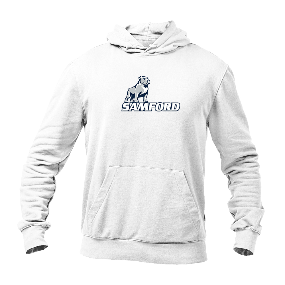 Men's Samford Bulldogs Logo Gildan  Heavy Blend Hooded Sweatshirt