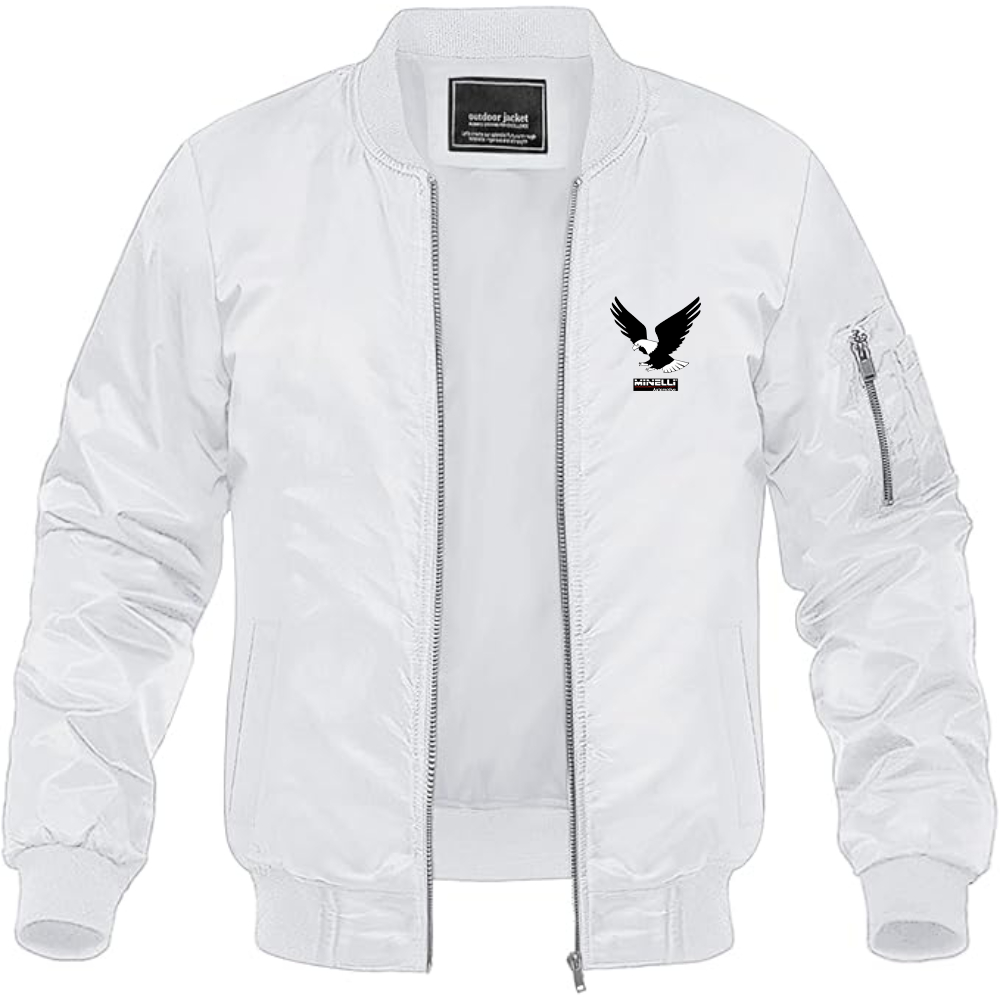 Men's Minelli Automotive Logo Lightweight Bomber Jacket Windbreaker Softshell Varsity Jacket Coat