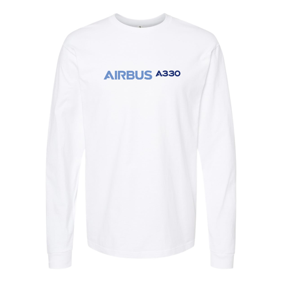 Men's  A330 Logo Cotton Long Sleeve T-Shirt
