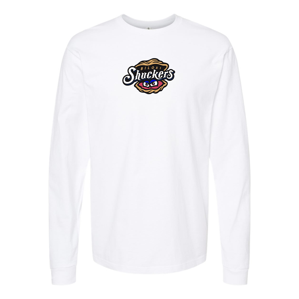 Youth Biloxi Shuckers Logo Cotton Long Sleeve T-Shirt