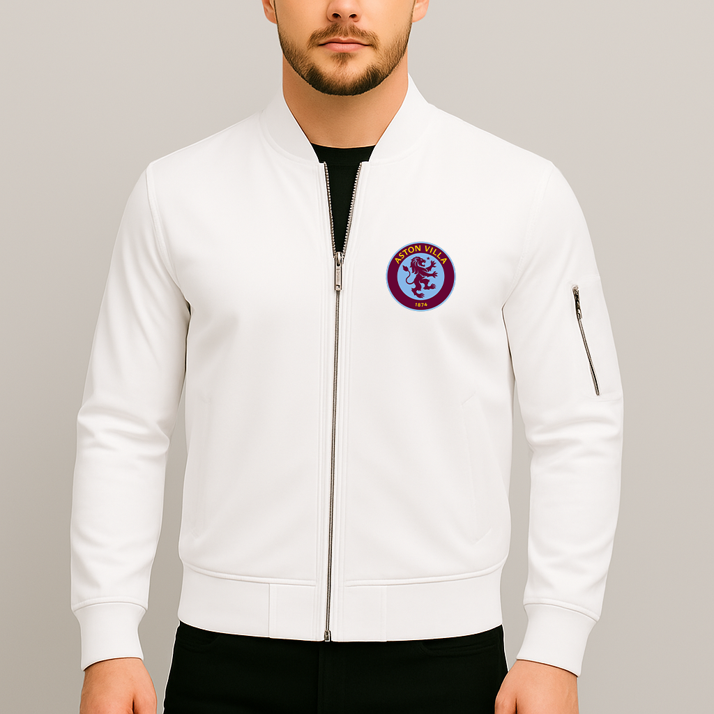 Men's Aston Villa FC Lightweight Bomber Jacket - White