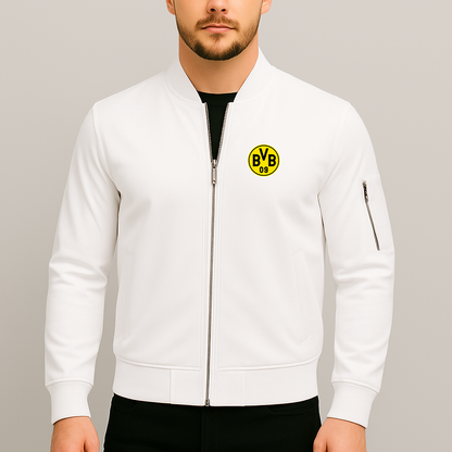 Men's Borussia Dortmund BVB FC Lightweight Bomber Jacket - White