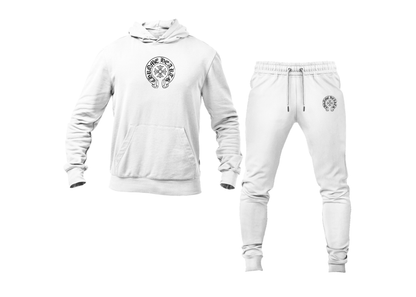 Men's Chrome Hearts Logo Hoodie Joggers Set