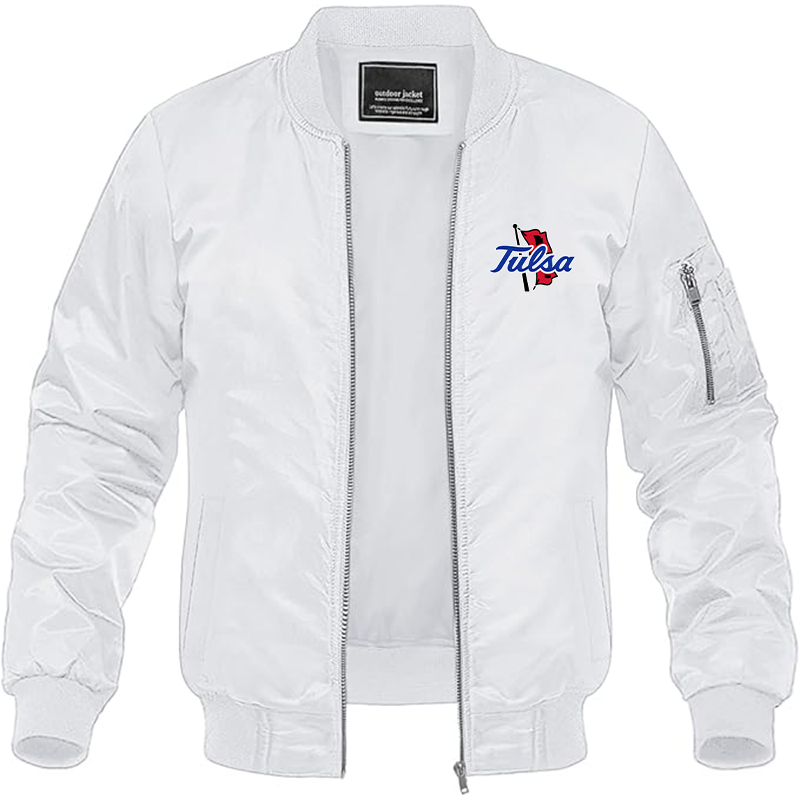 Men's Tulsa Golden Hurricane Lightweight Bomber Jacket - White